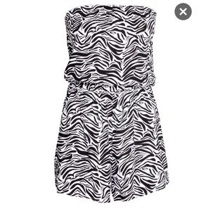Zebra strapless Jumpsuit Romper