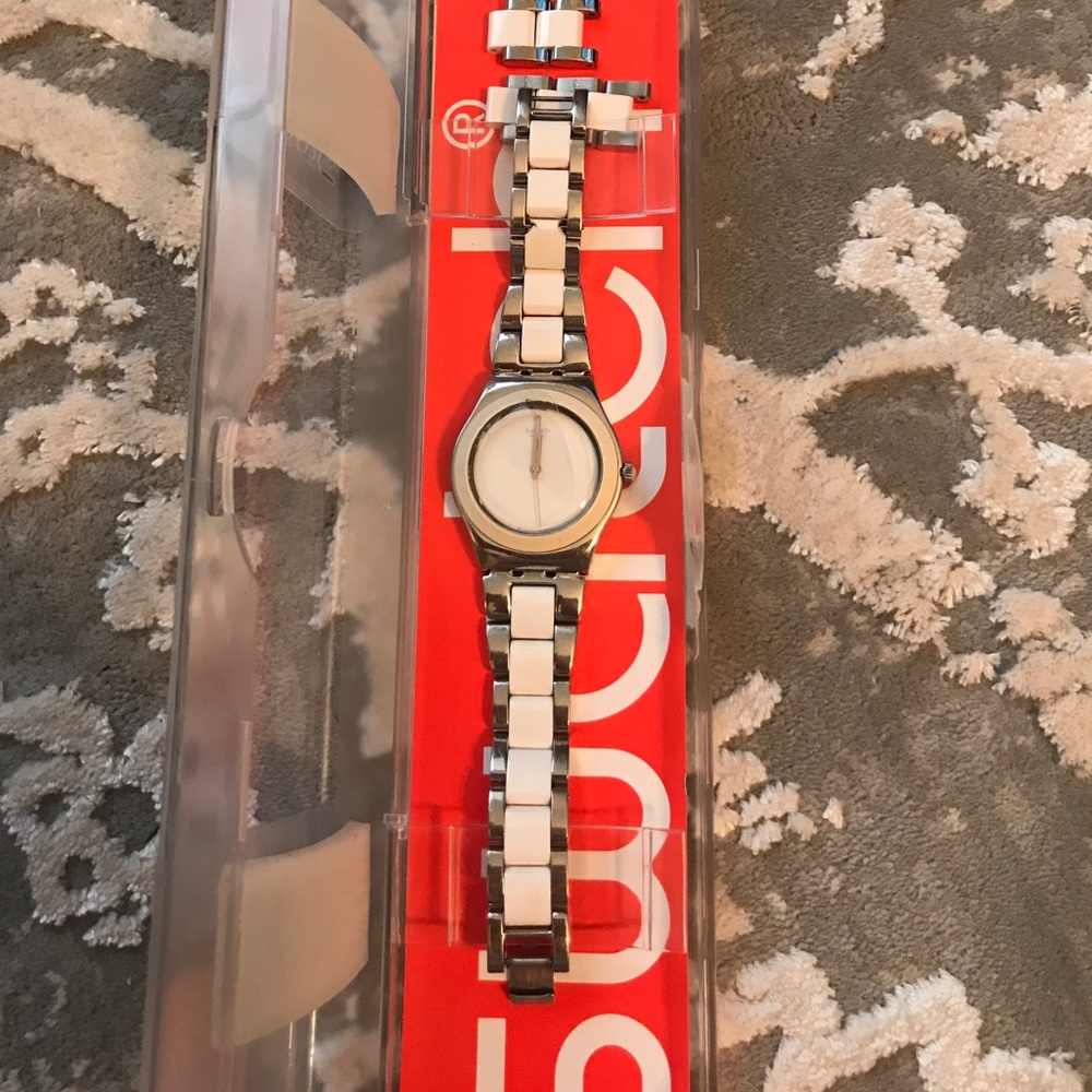 Authentic Swatch watch in white