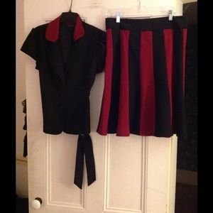 Gothic black and red skirt suit from Heavy Red