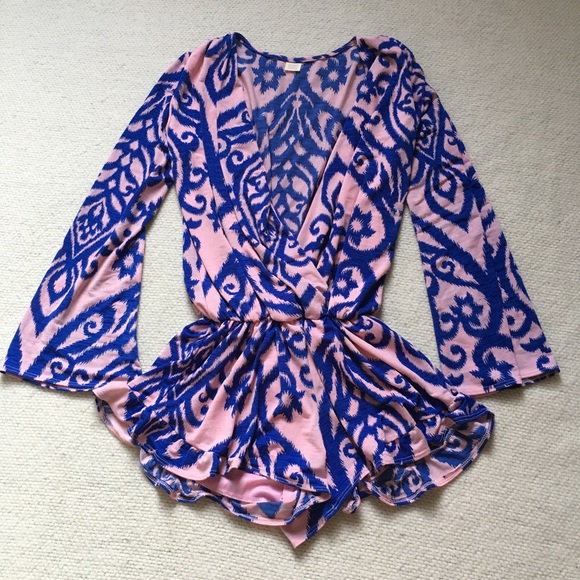 Surf Gypsy Dresses & Skirts - Surf Gypsy Long Sleeve Pink and Blue Romper