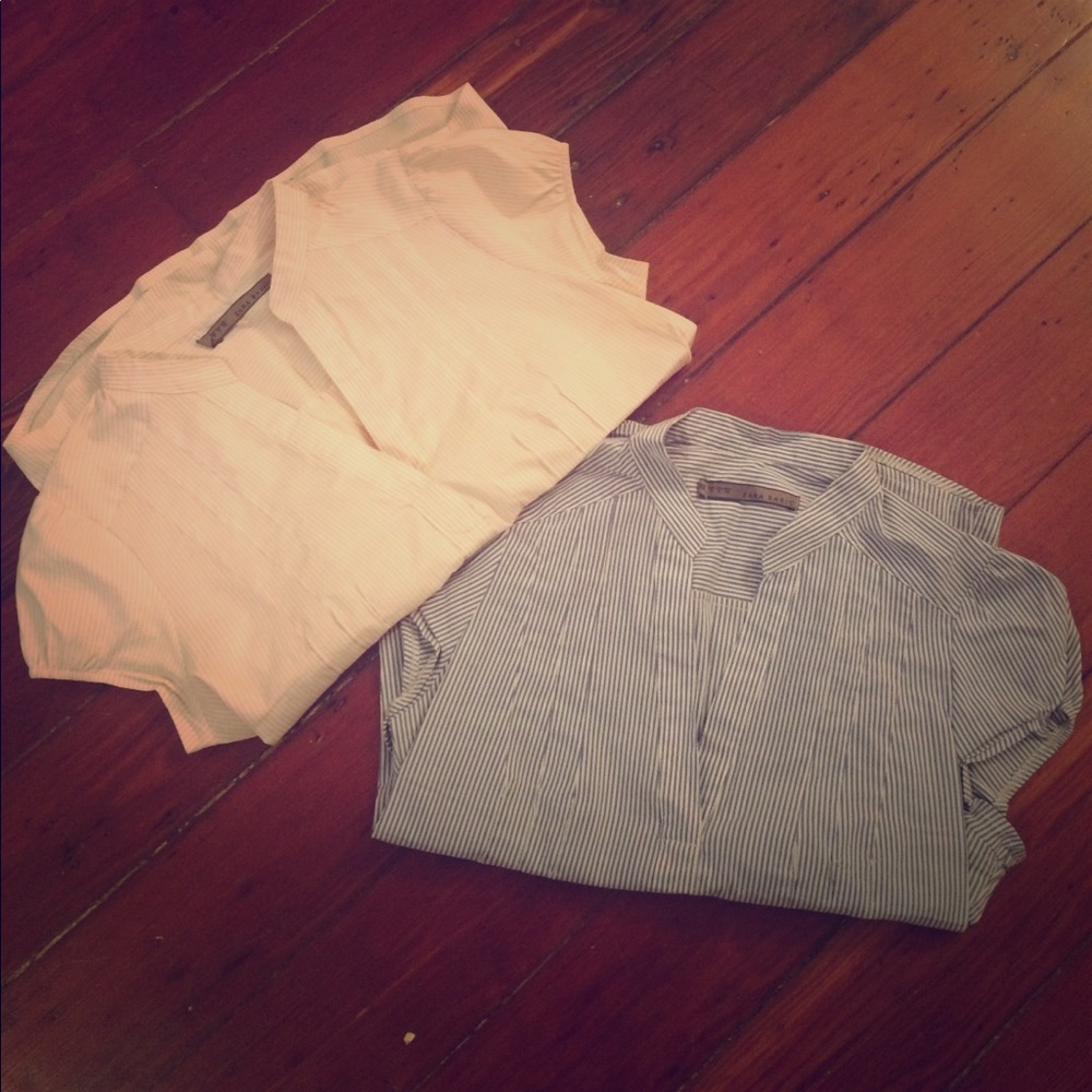 Lot of 2 Zara shirts in pink & blue