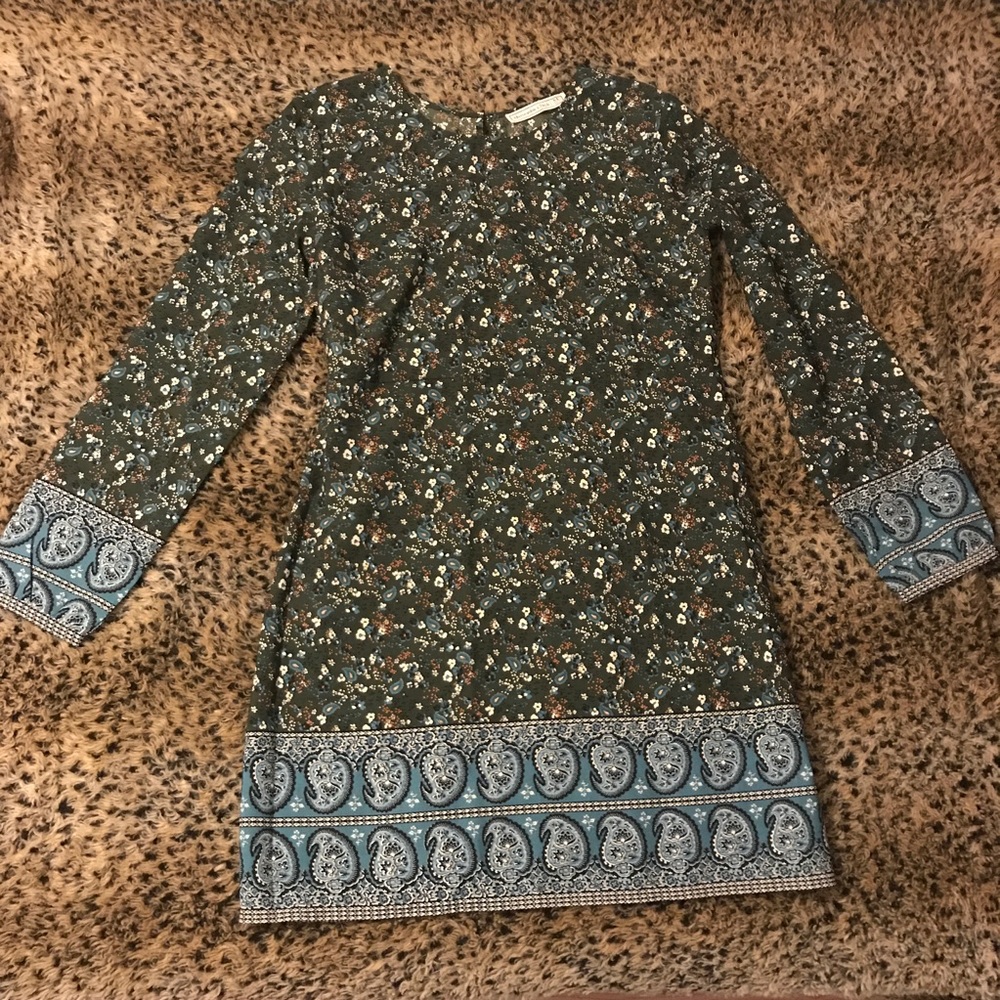 🌿 NWOT Abercrombie boho olive/blue floral dress