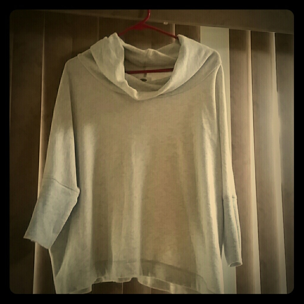 Cropped cowl neck sweater