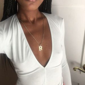 AMERICAN APPAREL Light blue deep v