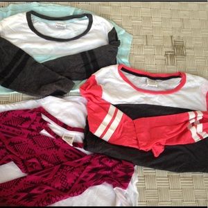 BUNDLE 3 pink Victoria secret 3 quarter sleeve tee