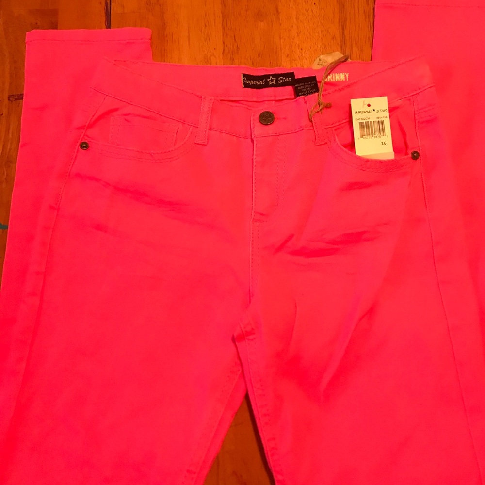 Bright pink Denim skinny jeans