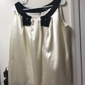 Ivory cocktail top with sequinned bow detail