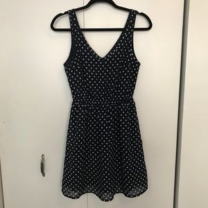 H&M Navy and White Polka Dot Dress