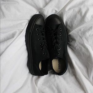 All Black Low Top Converse