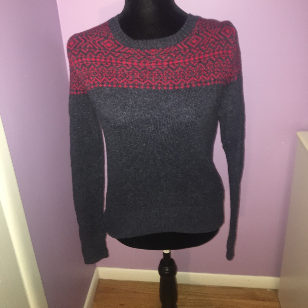Blue and red sweater