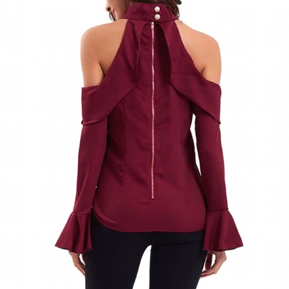 💢SOLD OUT💢 BETHENNY Cold Shoulder Blouse - Picture 3 of 6