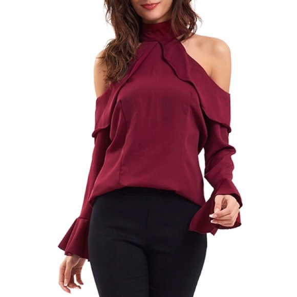 💢SOLD OUT💢 BETHENNY Cold Shoulder Blouse - Picture 5 of 6