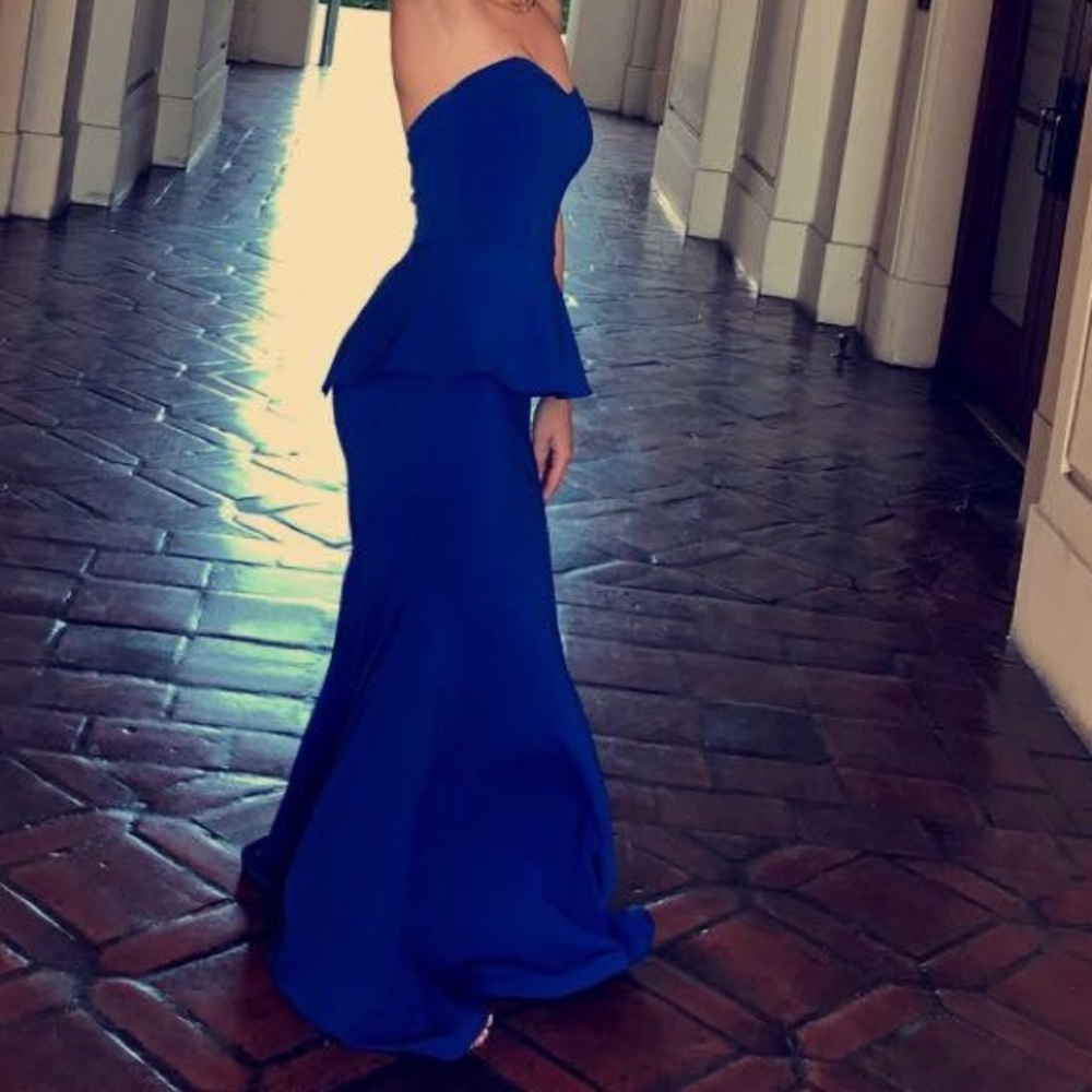 Nicole Bakti  peplum royal blue dress