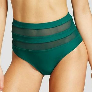 Mesh high-waisted cheeky bikini bottoms