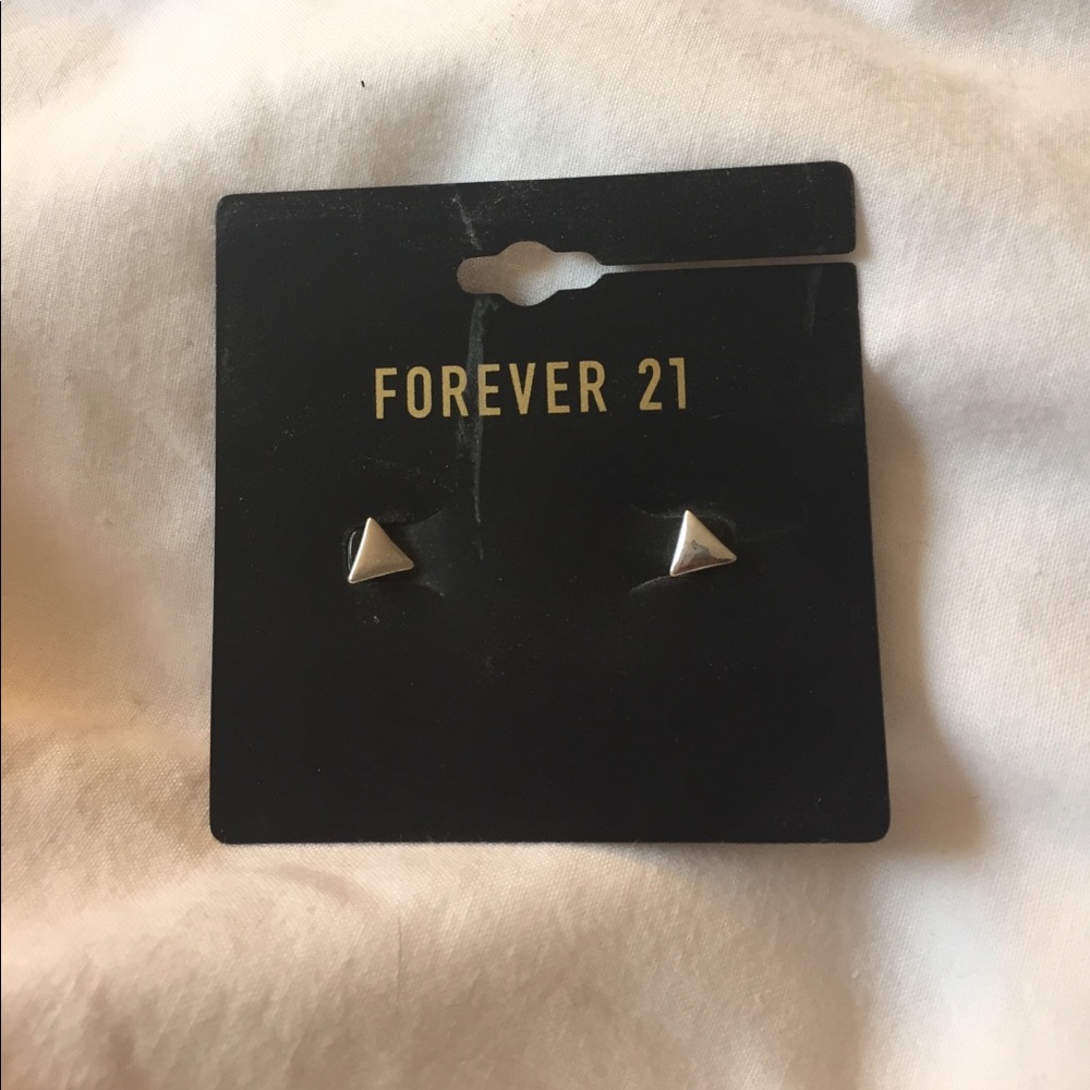 Unworn Silver Triangle Earrings