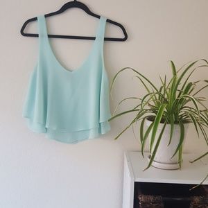 Forever 21 Light Blue Two Tier Crop Top