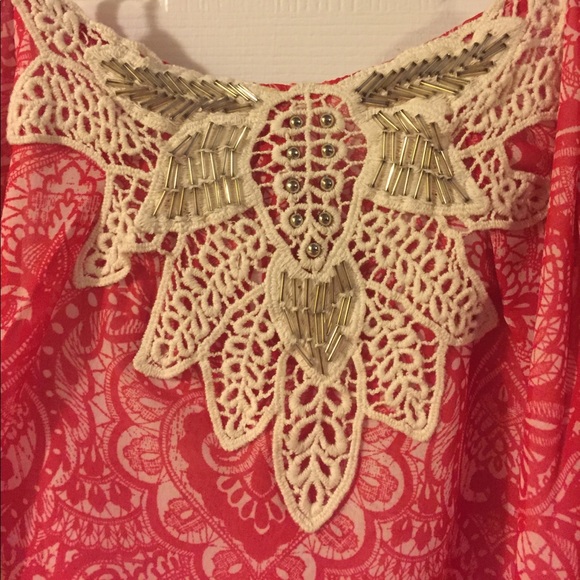 NWT Francesca's red and white blouse. - Picture 2 of 4