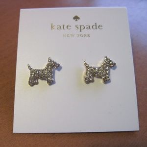 Kate Spade Scotty Puppy Terrier Dog Pave Earrings