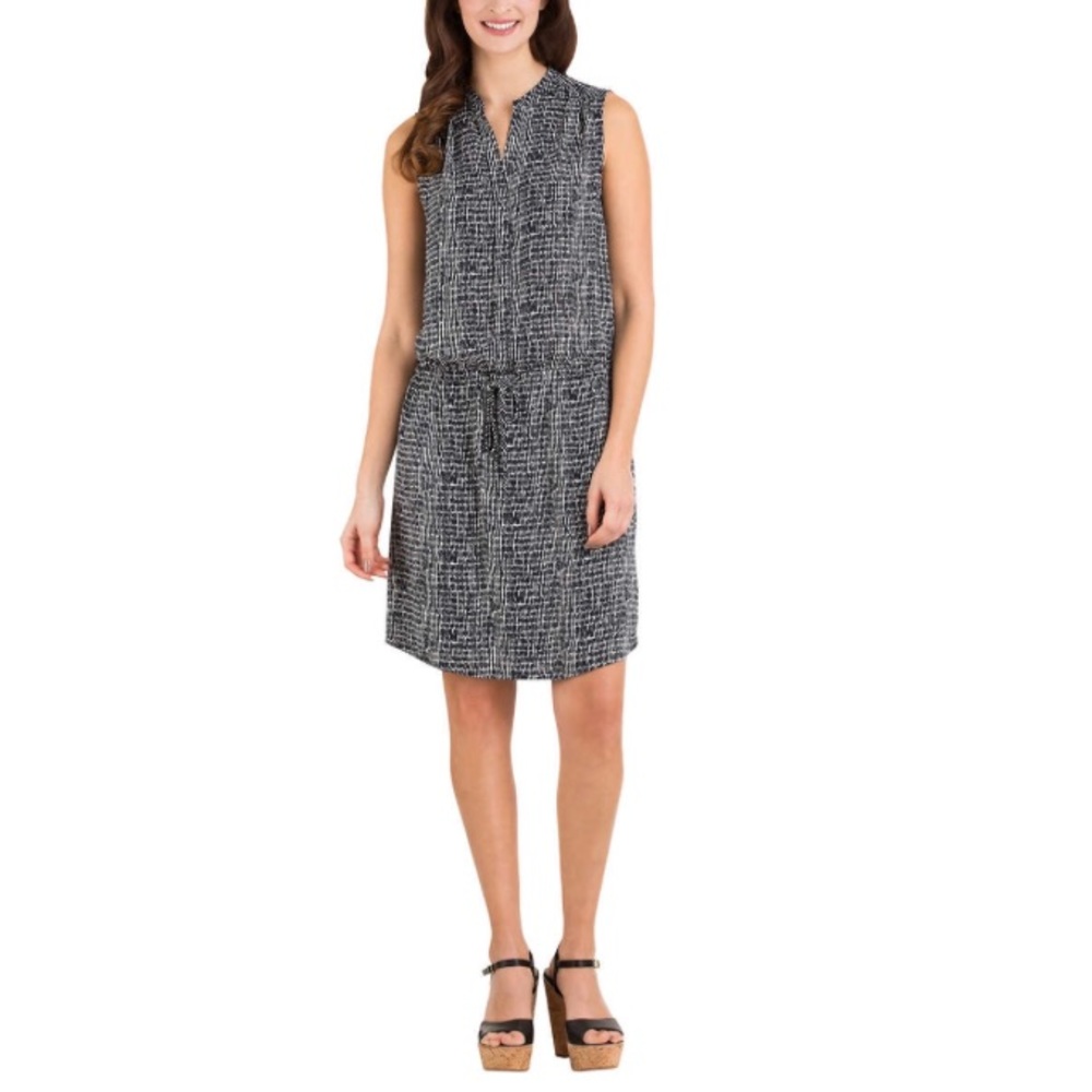 Hilary Radley Sleeveless Drawstring Shirt Dress