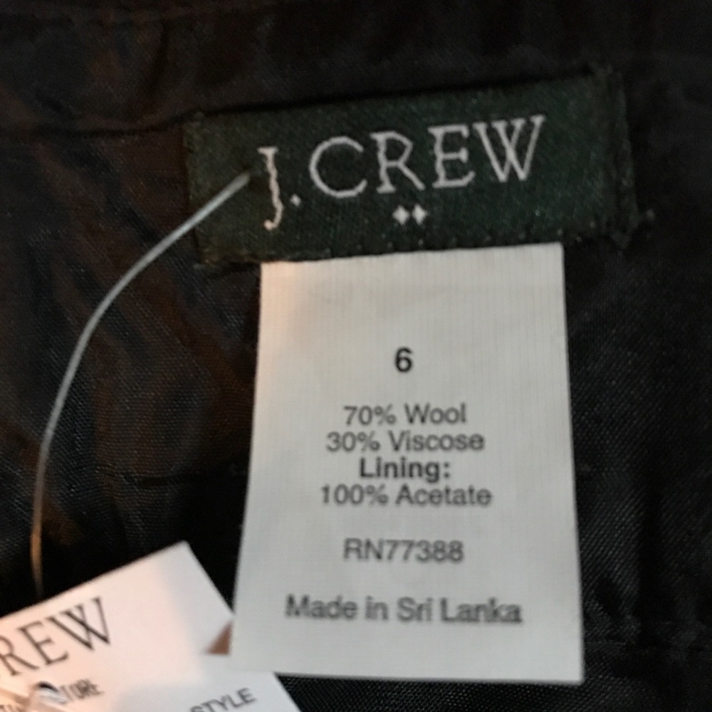 NWT J. Crew wool lined skirt, size 6 - Picture 4 of 4
