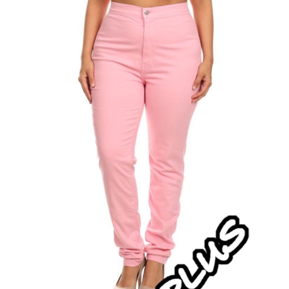 💎Dusty Pink Plus High waisted Skinny Jeans 👖
