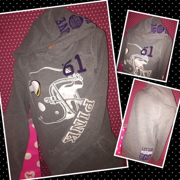 Victorias Secret PINK VIKINGS Pullover Hoodie NWT XS