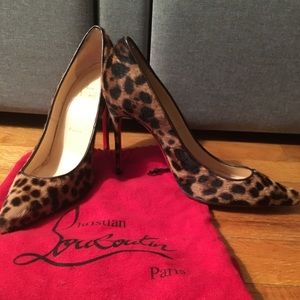 Christian Louboutin leopard print calf hair heels