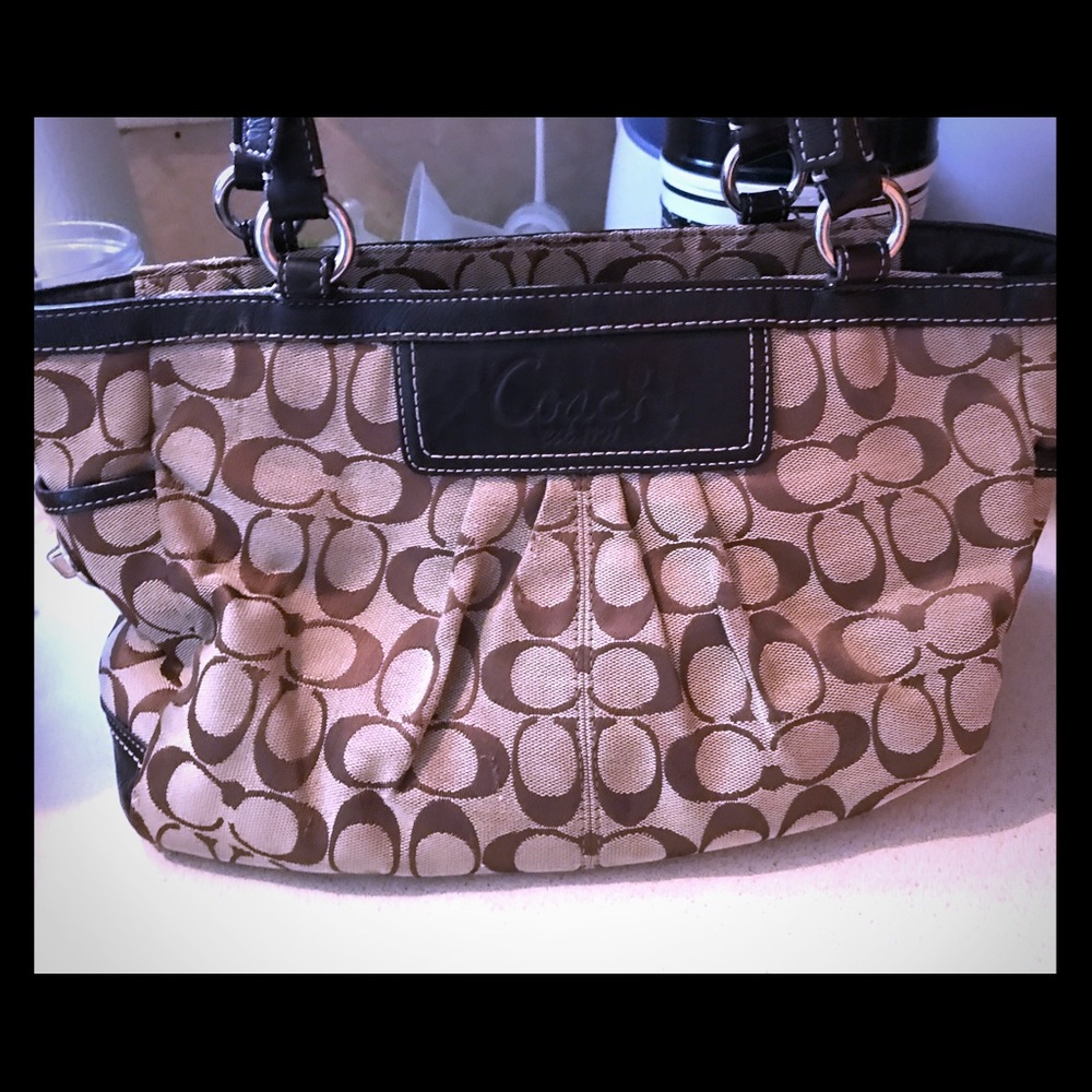 Coach brown shoulder purse