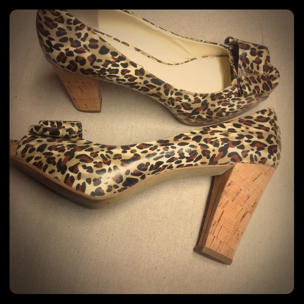 Franco Sarto leopard print heels