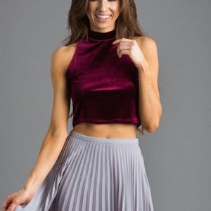 Velvet maroon crop top