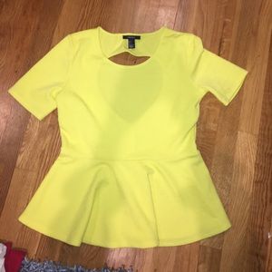 Yellow peplum shirt