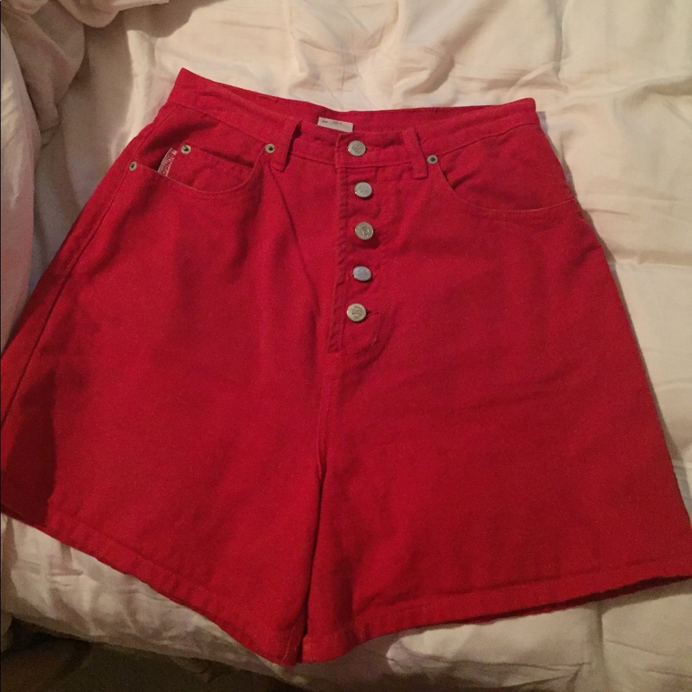 VINTAGE BONGO RED HIGH WAIST SHORTS