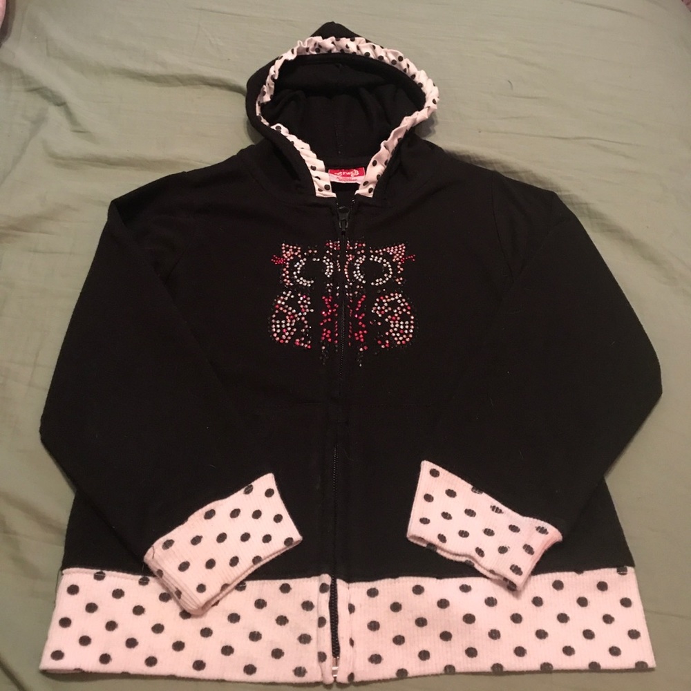 Sparkle polka dot owl jacket
