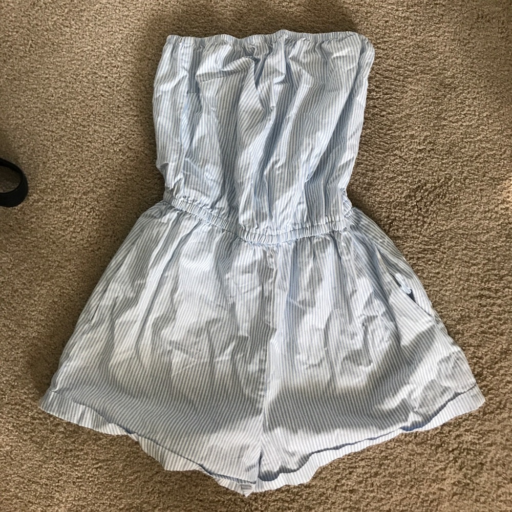 Kimchi Blue strapless vertical striped romper