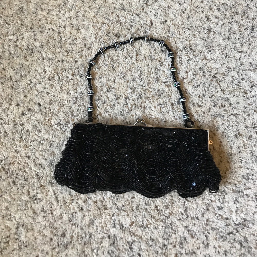 Beaded black handbag
