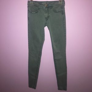 Teal skinny jeans
