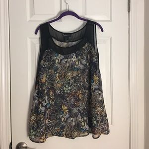 Sleeveless Lane Bryant Blouse in Jazzy Jewel print