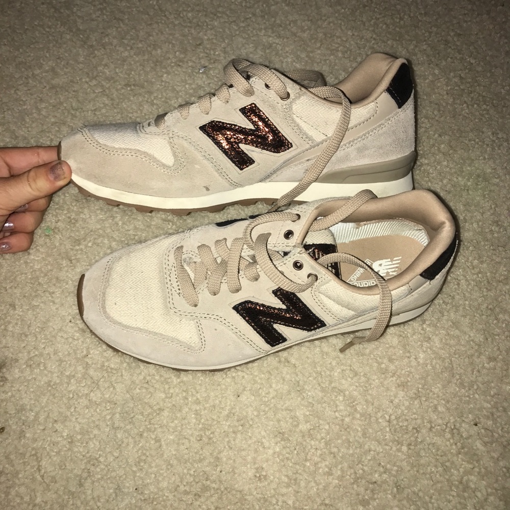 Gold and tan new balances