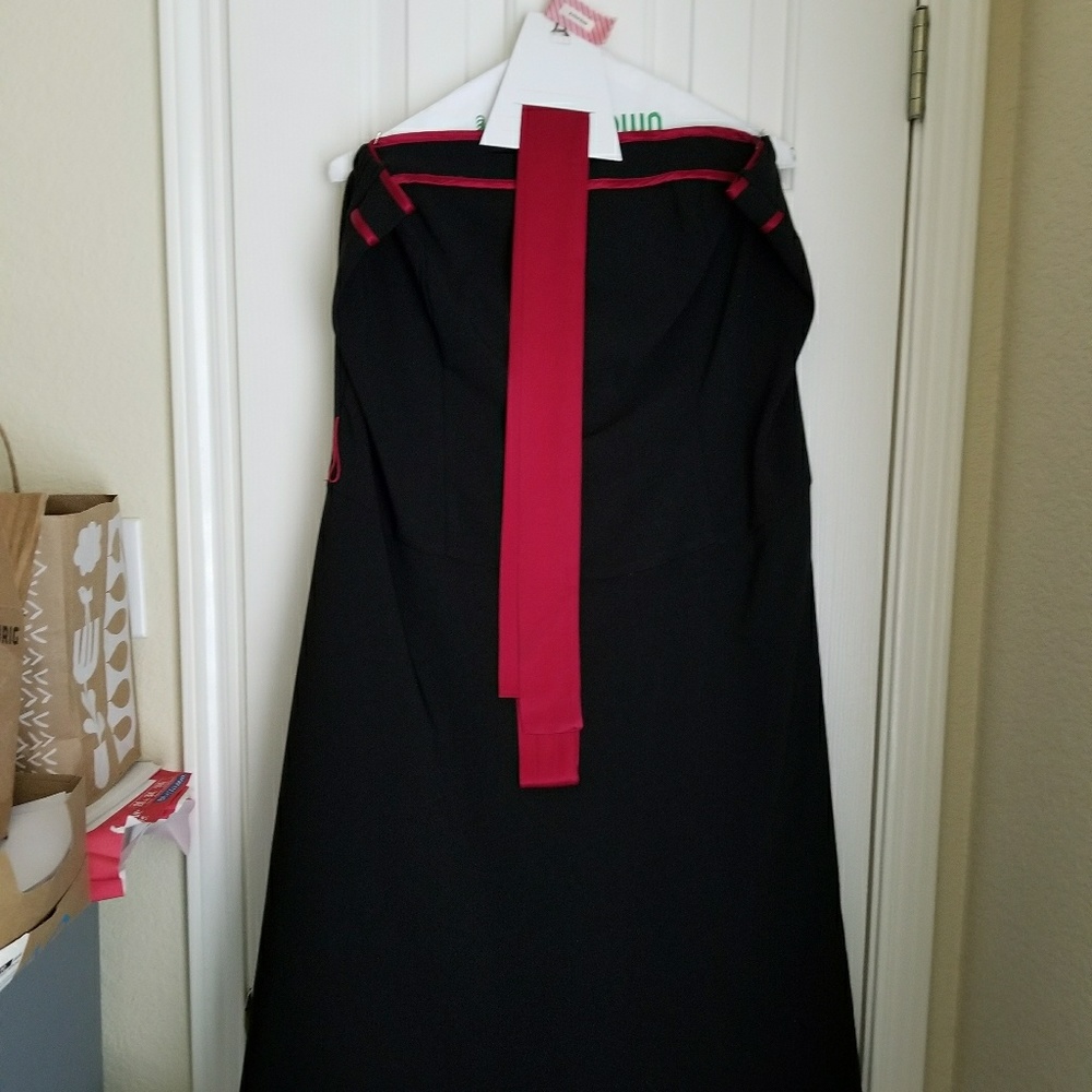 Strapless Burgundy and Black Dress