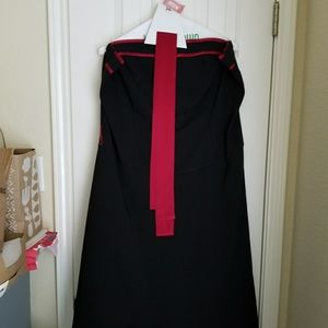 Strapless Burgundy and Black Dress