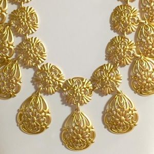 Vintage KJL Dangle Drop Bib Necklace