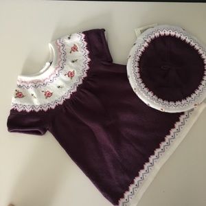 NWT Janie & Jack plum sweater dress and hat