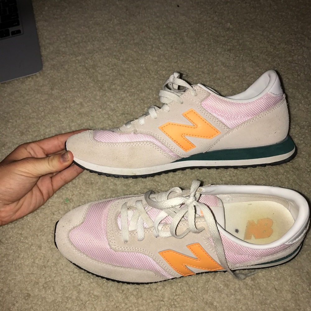 Pink and tan new balances