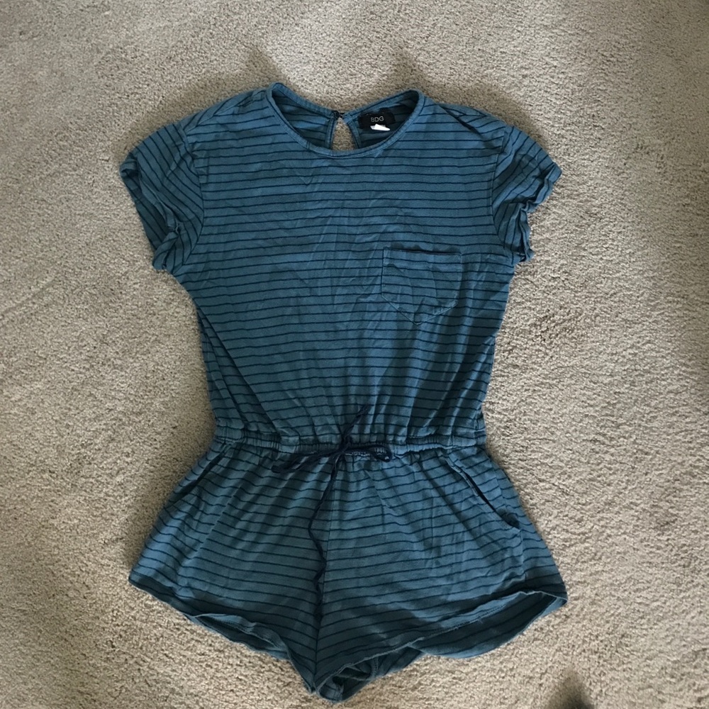 BDG striped short sleeve romper