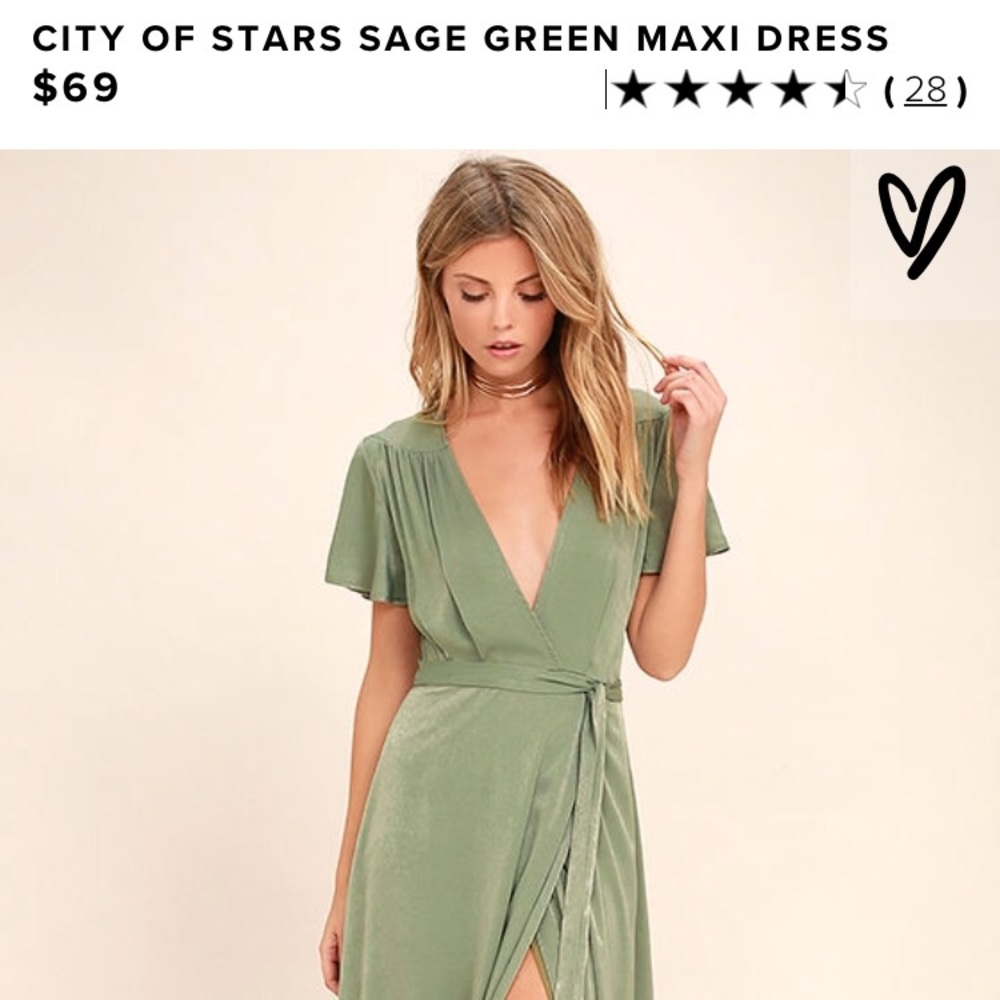 City of Stars Sage Green Maxi Dress