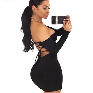 Sexy black Kim Kardashian party dress