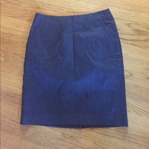 Loft pencil skirt, blue with pockets