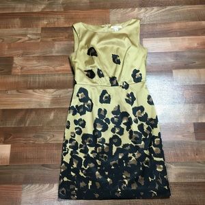 Gold and Black Leopard Print Cocktail Dress Size 2