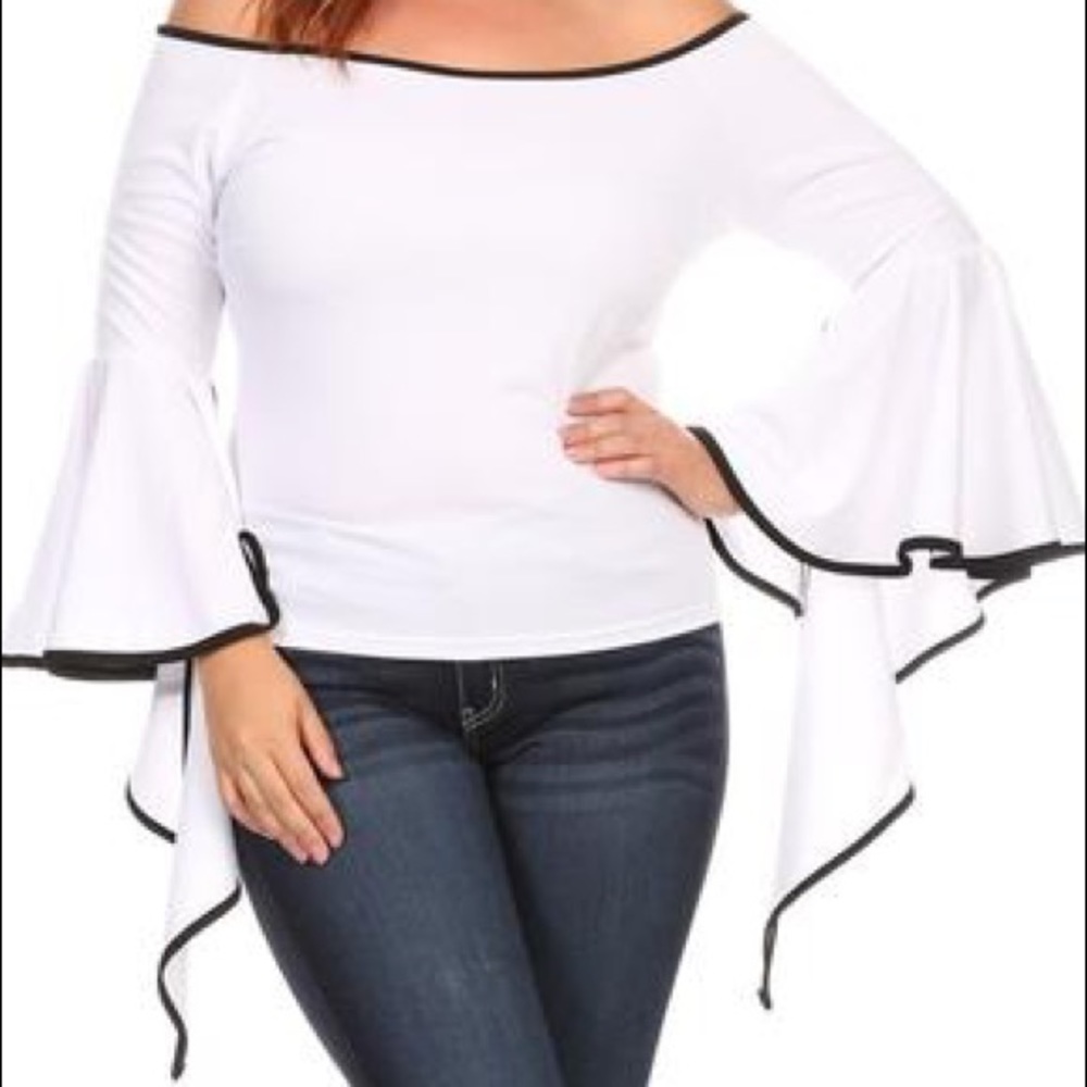 Long Sleeve off the shoulder flare sleeves Plus