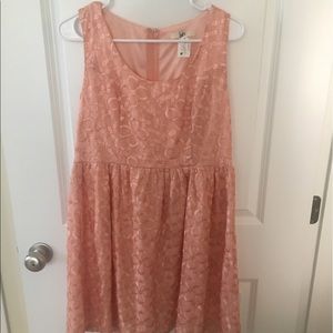 Peach eyelet like dress